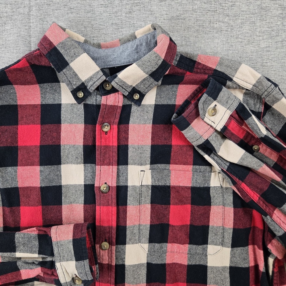 Eddie Bauer Men's 100% Cotton Flannel Shirt Long‎ Sleeve Button Down Plaid Large